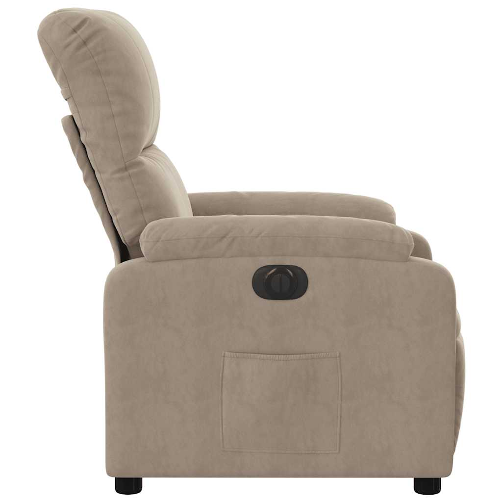 Fauteuil verstelbaar elektrisch microvezelstof taupe