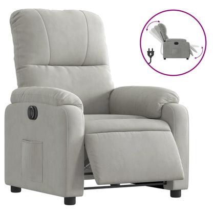 Fauteuil verstelbaar elektrisch microvezelstof lichtgrijs
