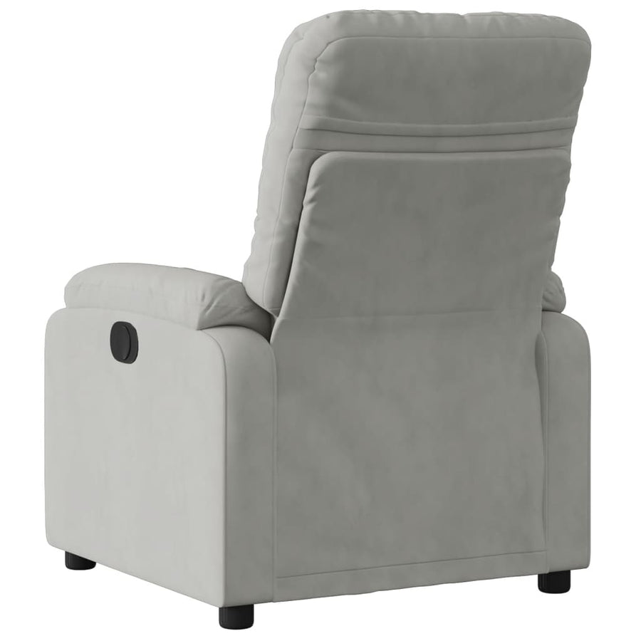 Fauteuil verstelbaar elektrisch microvezelstof lichtgrijs
