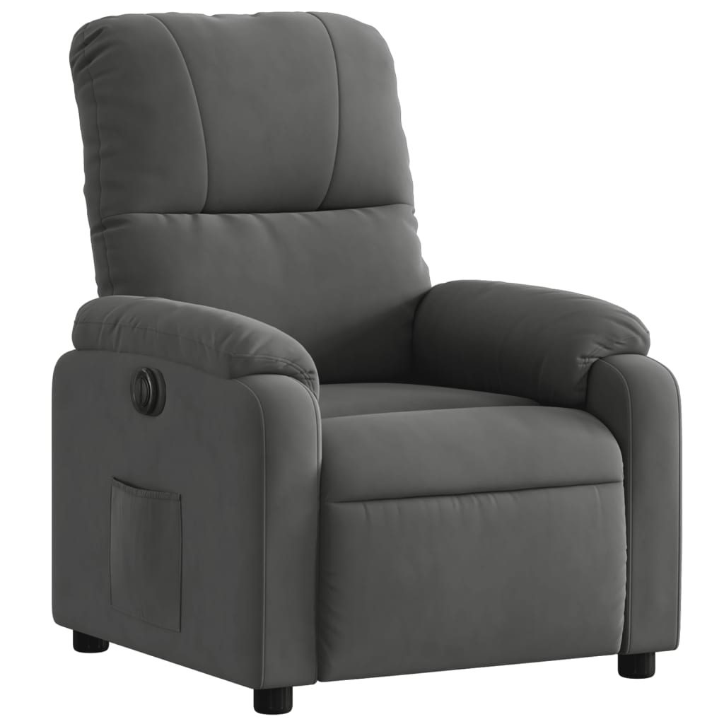 Fauteuil verstelbaar elektrisch microvezelstof donkergrijs