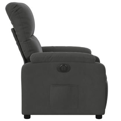 Fauteuil verstelbaar elektrisch microvezelstof donkergrijs