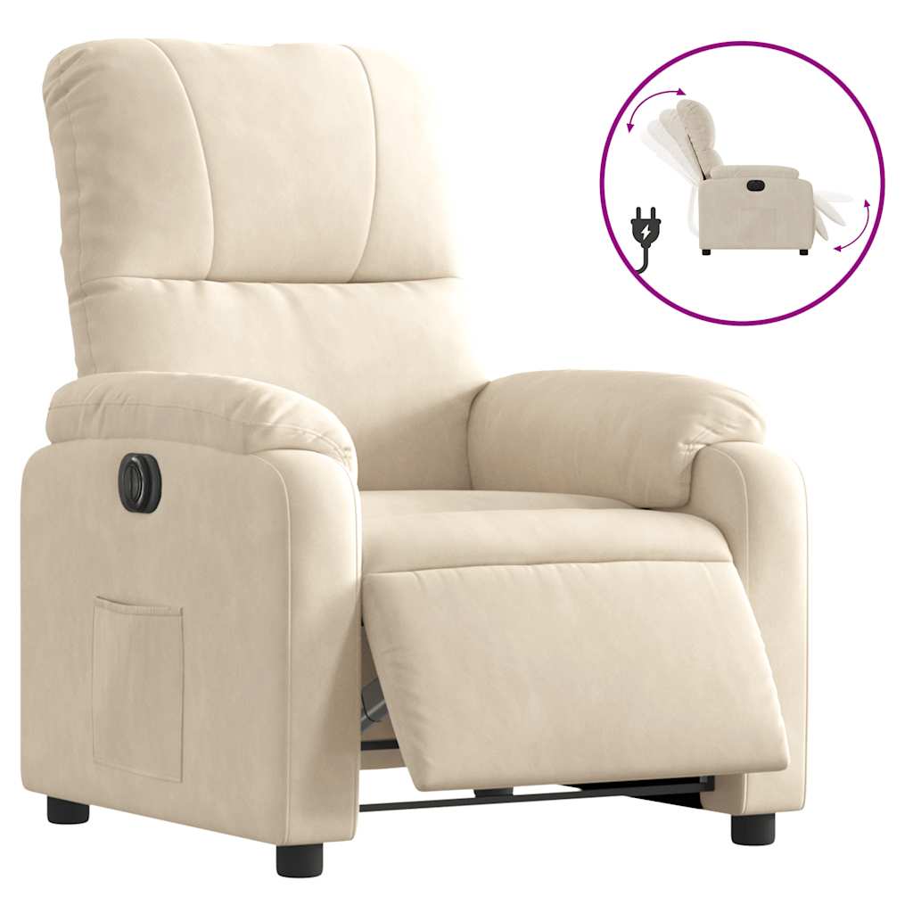 Fauteuil Microvezelstof Beige Nee Elektrisch verstelbaar