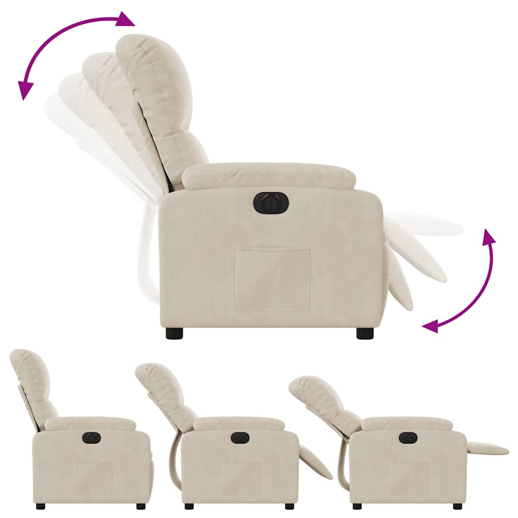 Fauteuil Microvezelstof Beige Nee Elektrisch verstelbaar