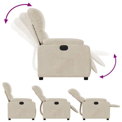 Fauteuil Microvezelstof Beige Nee Elektrisch verstelbaar