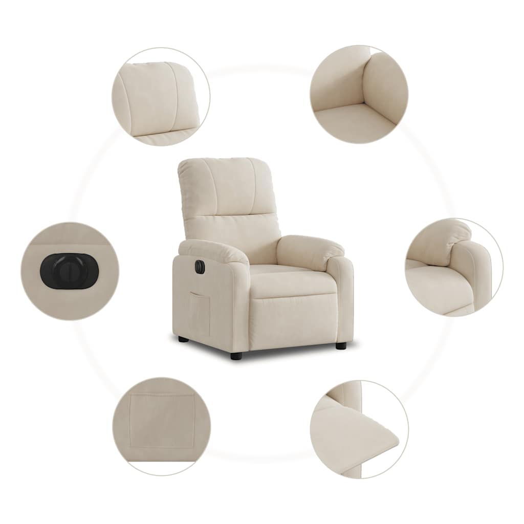 Fauteuil Microvezelstof Beige Nee Elektrisch verstelbaar