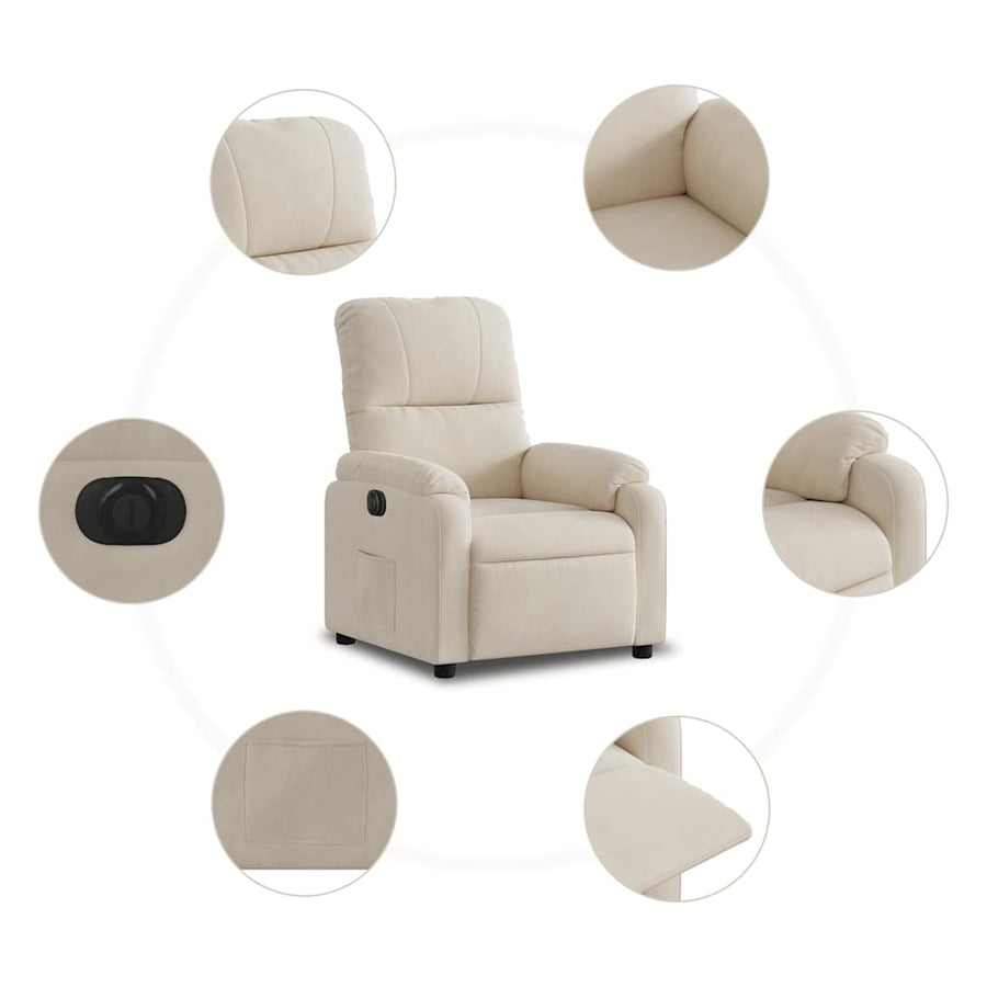 Fauteuil Microvezelstof Beige Nee Elektrisch verstelbaar