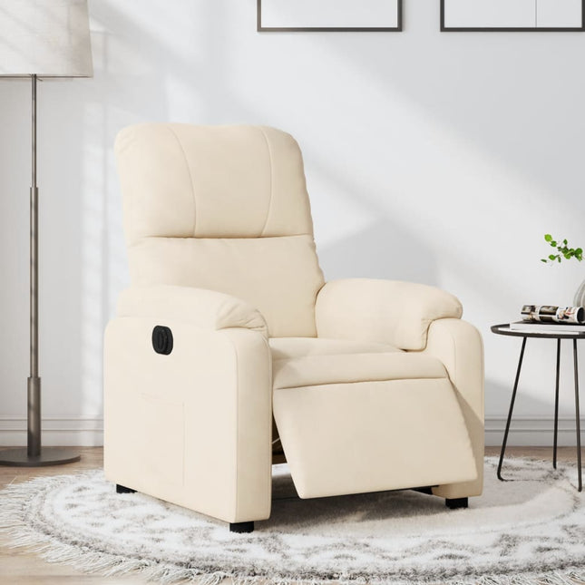 Fauteuil elektrisch verstelbaar microvezelstof beige