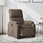 Massage chair electrically adjustable microfiber fabric brown