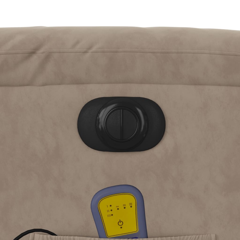 Massagestoel elektrisch verstelbaar microvezelstof taupe Elektrisch verstelbaar