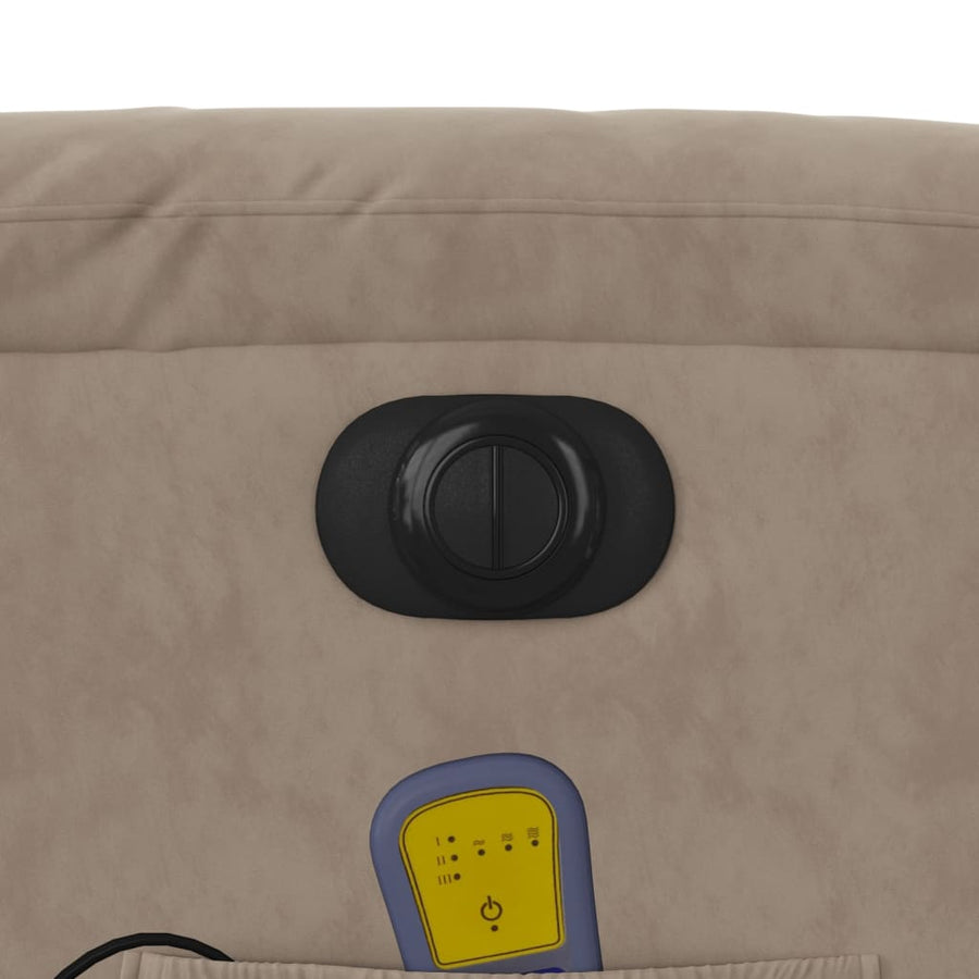 Massagestoel elektrisch verstelbaar microvezelstof taupe Elektrisch verstelbaar