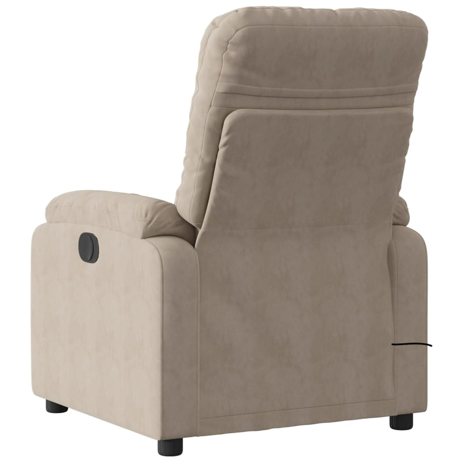 Massagestoel elektrisch verstelbaar microvezelstof taupe Elektrisch verstelbaar