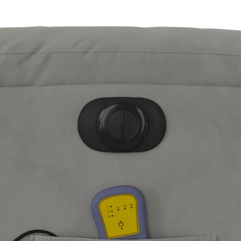 Massagestoel elektrisch verstelbaar microvezelstof lichtgrijs Elektrisch verstelbaar