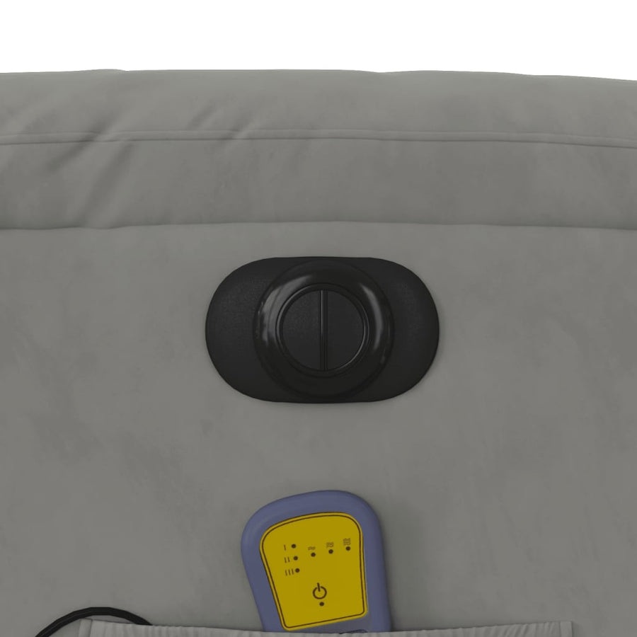 Massagestoel elektrisch verstelbaar microvezelstof lichtgrijs Elektrisch verstelbaar