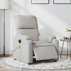 Electric adjustable massage chair microfiber fabric light grey