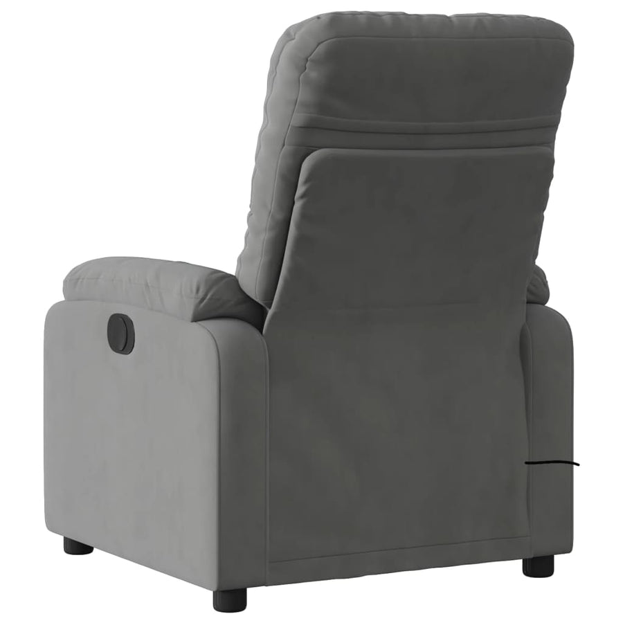 Massagestoel elektrisch verstelbaar microvezelstof donkergrijs Elektrisch verstelbaar