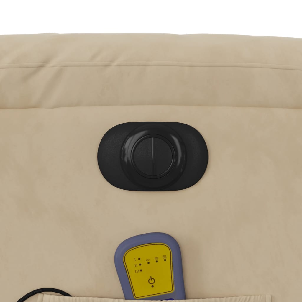 Massagestoel elektrisch verstelbaar microvezelstof crèmekleurig Elektrisch verstelbaar