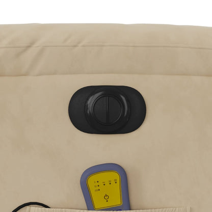 Massagestoel elektrisch verstelbaar microvezelstof crèmekleurig Elektrisch verstelbaar