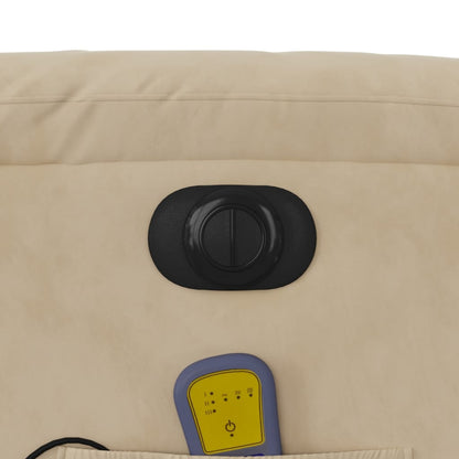 Massagestoel elektrisch verstelbaar microvezelstof crèmekleurig Elektrisch verstelbaar
