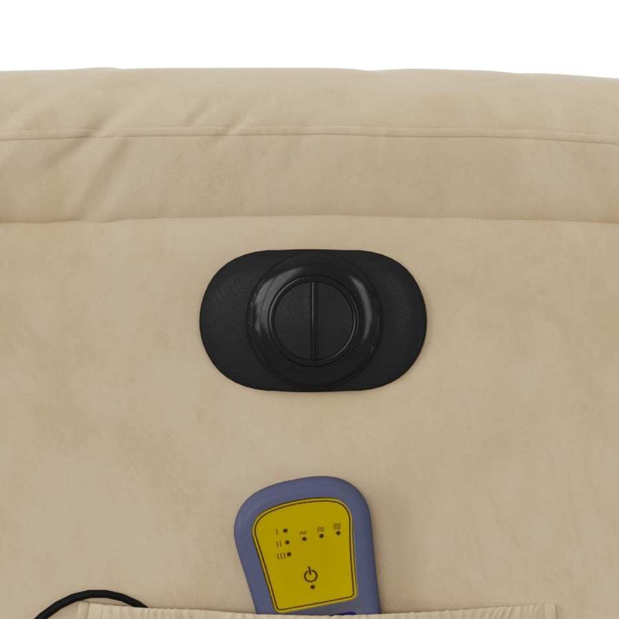 Massagestoel elektrisch verstelbaar microvezelstof crèmekleurig Elektrisch verstelbaar