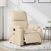 Electric adjustable massage chair microfiber cream-colored