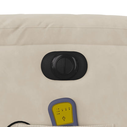 Massagestoel elektrisch verstelbaar microvezelstof beige