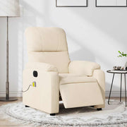 Massagestoel elektrisch verstelbaar microvezel beige