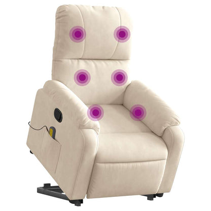 Sta-op-massagestoel verstelbaar microvezelstof beige
