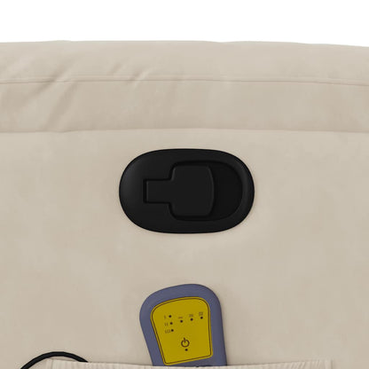 Sta-op-massagestoel verstelbaar microvezelstof beige