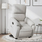 Recliner electrically adjustable microfiber fabric light grey