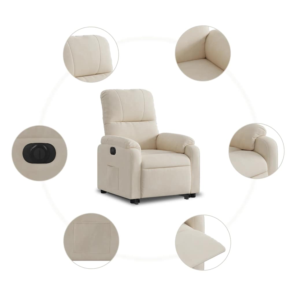Sta-Op-Stoel Microvezelstof Beige Nee Elektrisch verstelbaar