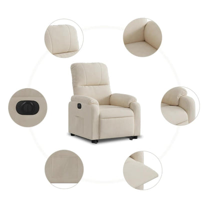 Sta-Op-Stoel Microvezelstof Beige Nee Elektrisch verstelbaar