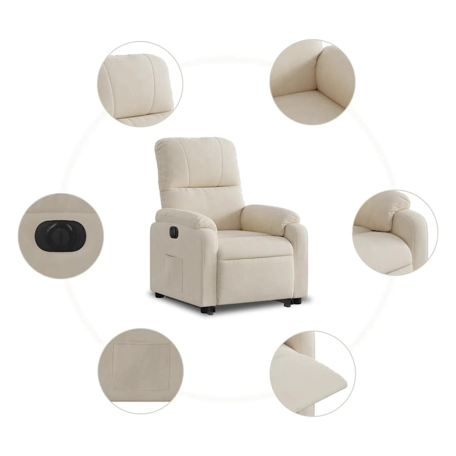 Sta-Op-Stoel Microvezelstof Beige Nee Elektrisch verstelbaar