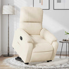 Recliner electric adjustable microfiber fabric beige