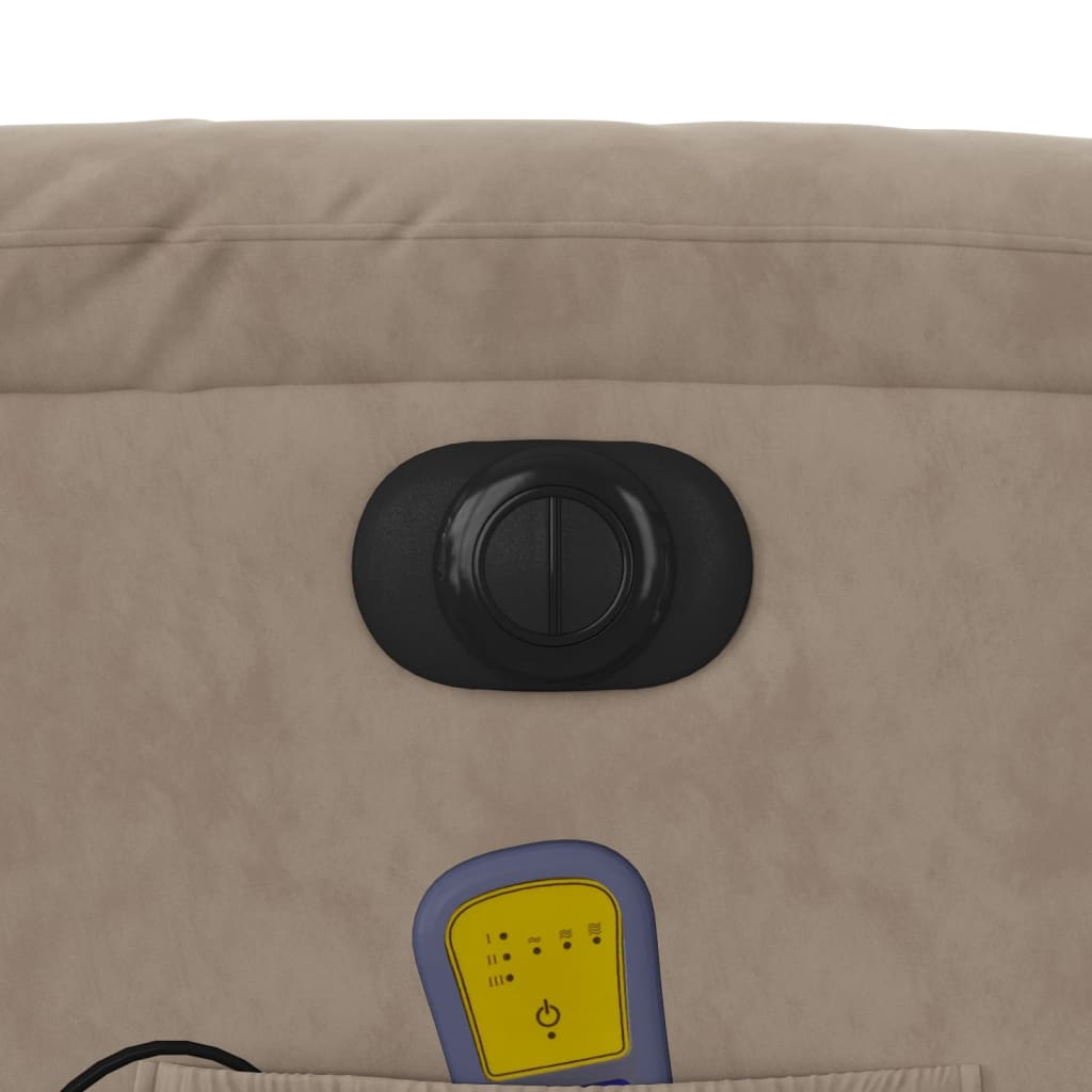 Sta-Op-Massagestoel Microvezelstof Taupe Elektrisch verstelbaar