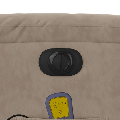 Sta-Op-Massagestoel Microvezelstof Taupe Elektrisch verstelbaar