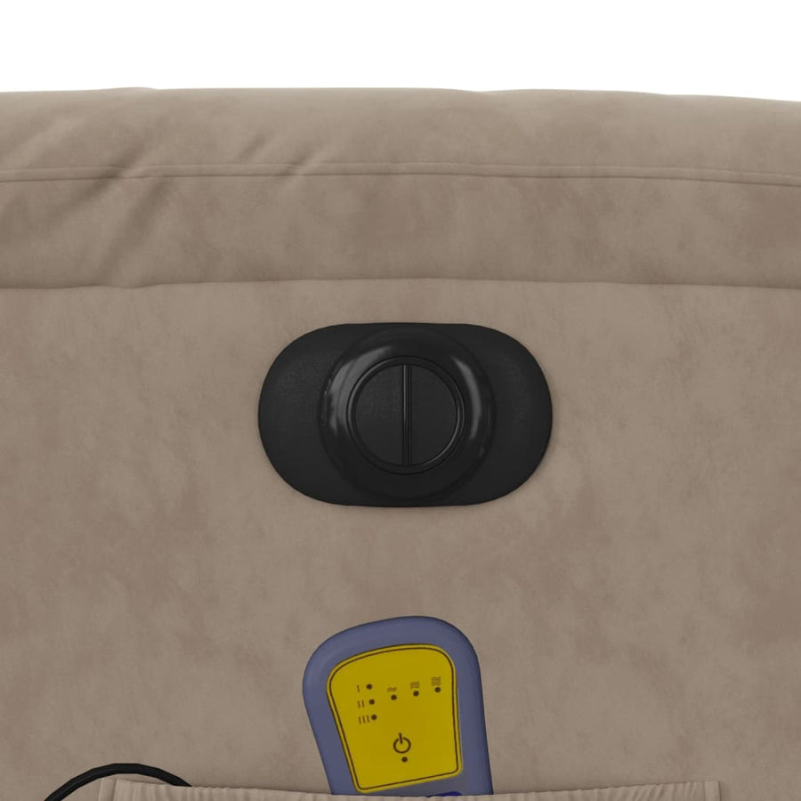 Sta-Op-Massagestoel Microvezelstof Taupe Elektrisch verstelbaar