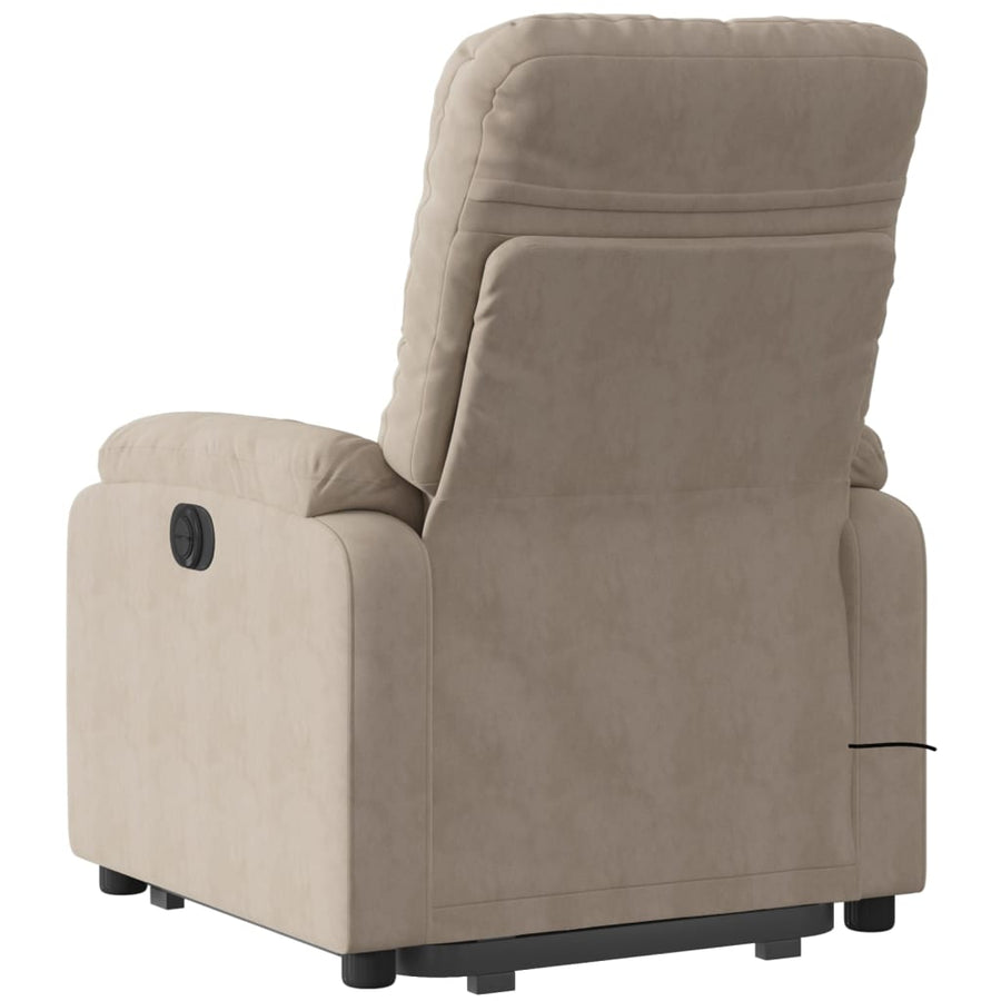 Sta-Op-Massagestoel Microvezelstof Taupe Elektrisch verstelbaar