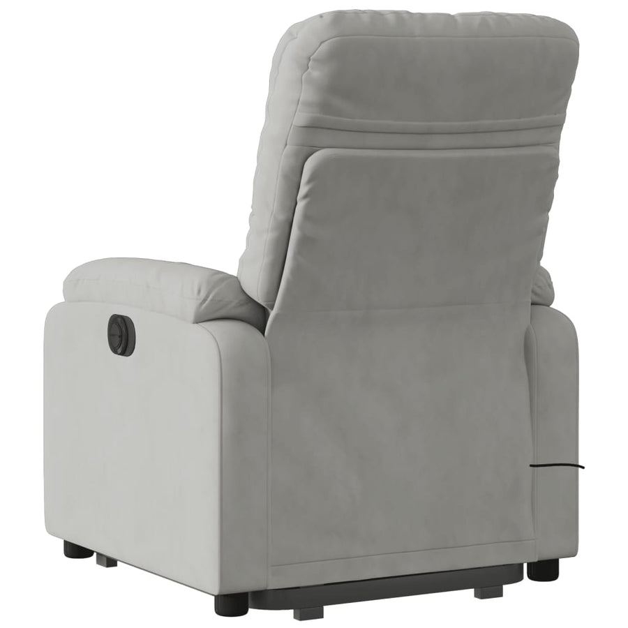 Sta-Op-Massagestoel Elektrisch Microvezelstof Lichtgrijs Elektrisch verstelbaar