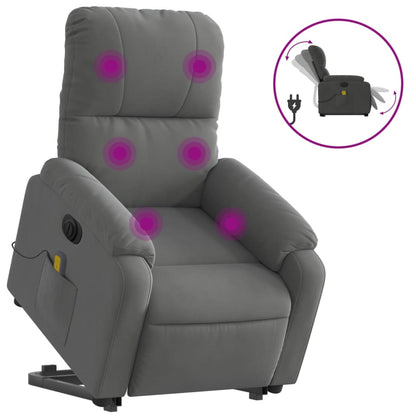 Sta-Op-Massagestoel Elektrisch Microvezelstof Donkergrijs Elektrisch verstelbaar