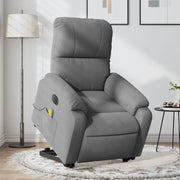 Sta-op massagestoel elektrisch microvezel donkergrijs
