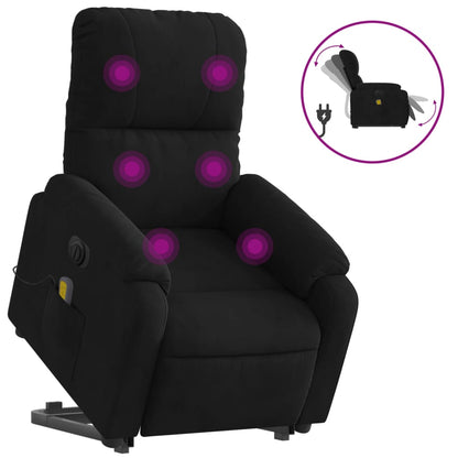 Sta-Op-Massagestoel Microvezelstof Zwart Elektrisch verstelbaar