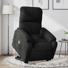 Electric Adjustable Lift Massage Chair Microfiber Fabric Black