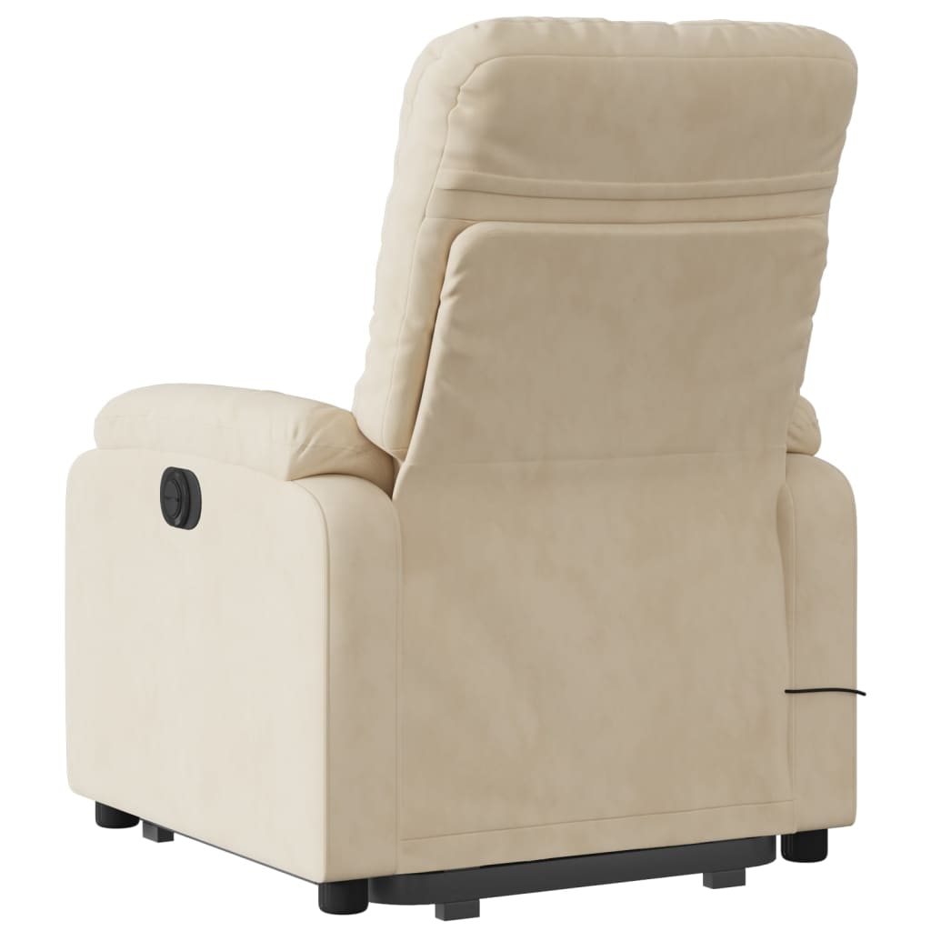 Sta-Op-Massagestoel Elektrisch Microvezelstof Kleurig Crème Elektrisch verstelbaar