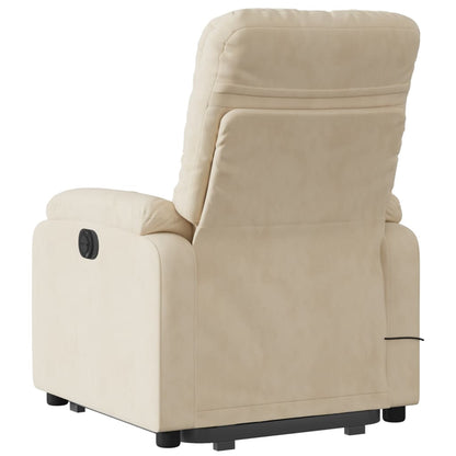 Sta-Op-Massagestoel Elektrisch Microvezelstof Kleurig Crème Elektrisch verstelbaar