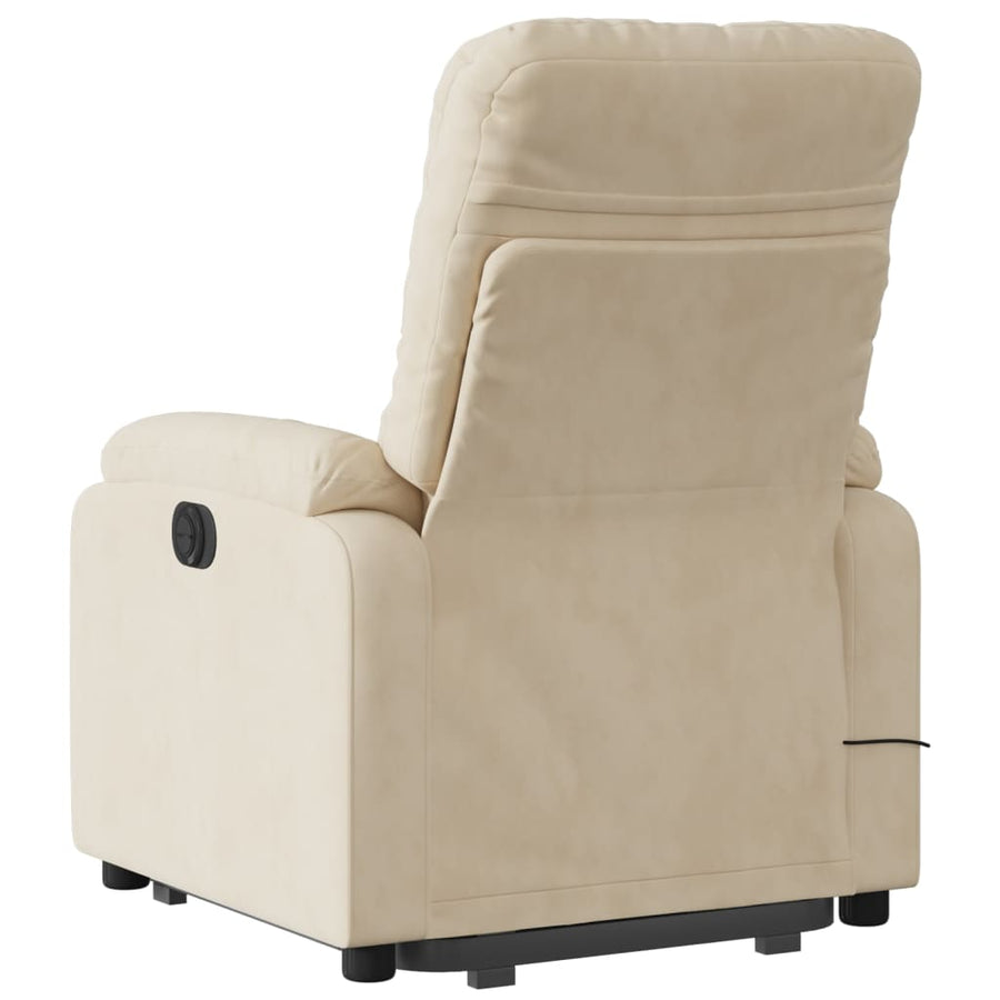 Sta-Op-Massagestoel Elektrisch Microvezelstof Kleurig Crème Elektrisch verstelbaar