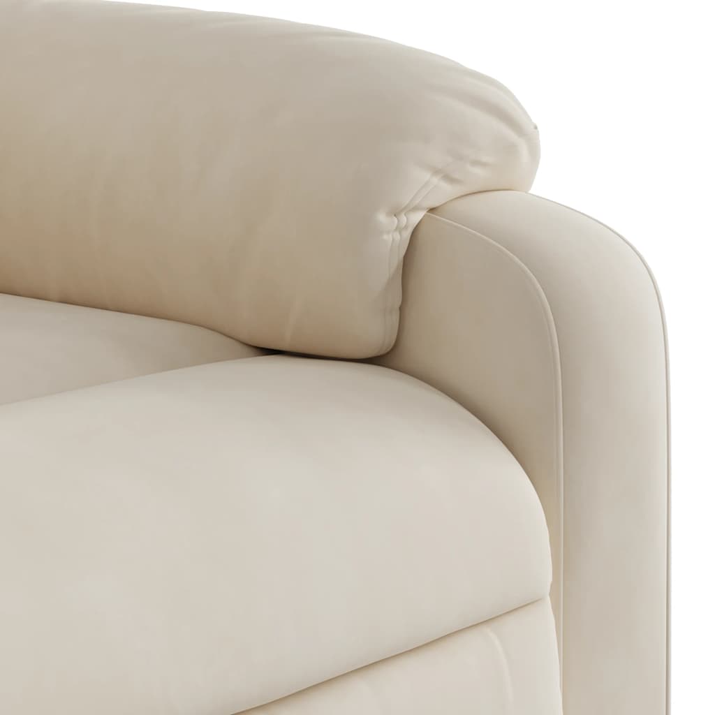 Sta-op-massagestoel elektrisch verstelbaar microvezelstof beige