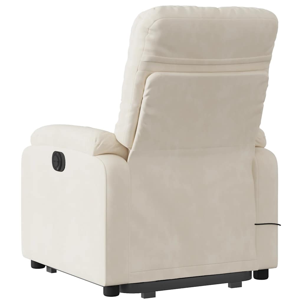 Sta-op-massagestoel elektrisch verstelbaar microvezelstof beige