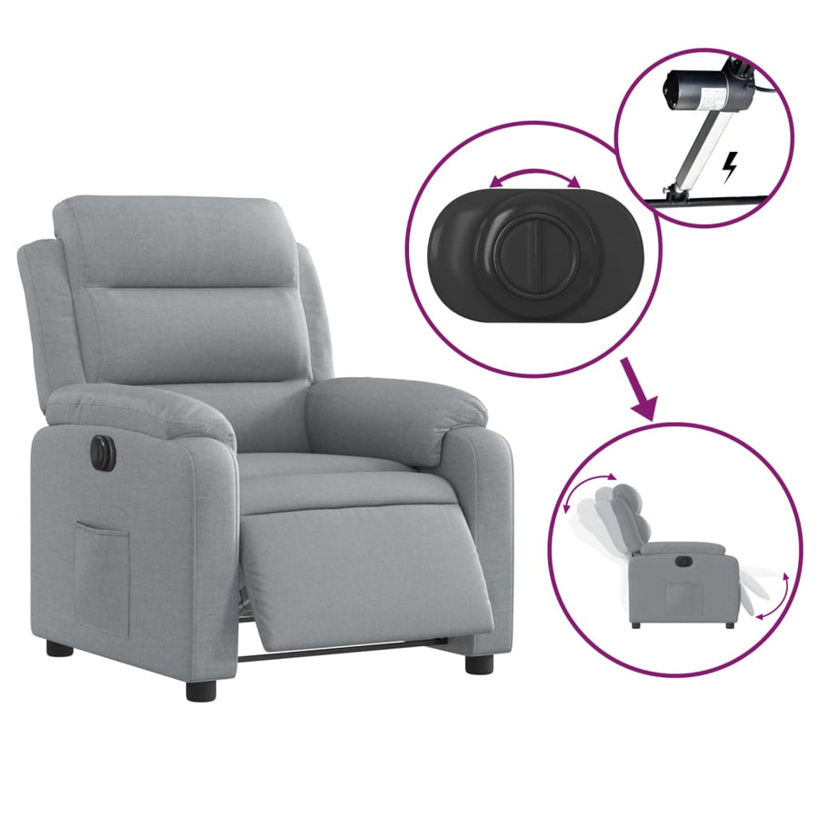 Fauteuil Stof Lichtgrijs Nee Elektrisch verstelbaar