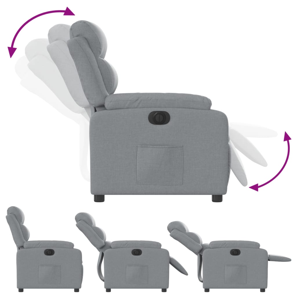 Fauteuil Stof Lichtgrijs Nee Elektrisch verstelbaar