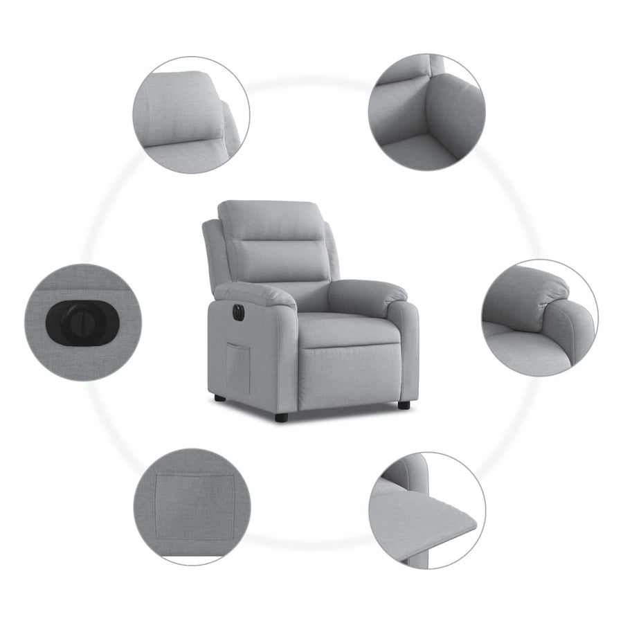 Fauteuil Stof Lichtgrijs Nee Elektrisch verstelbaar